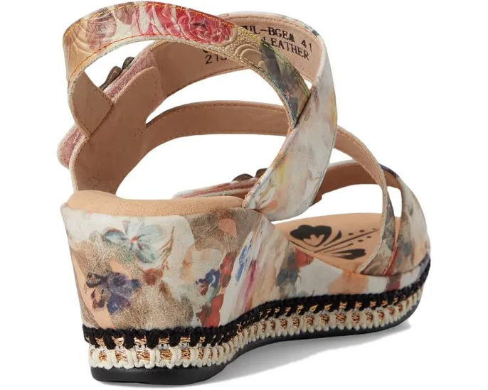 Сандалии L'Artiste by Spring Step Blissful с тиснением и клиновидным каблуком