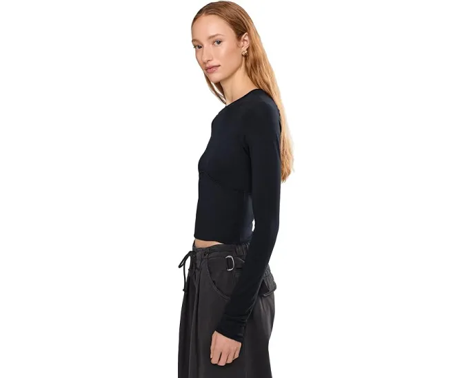 Укороченный лонгслив Free People We The Free Protagonist Long Sleeve с завышенными швами