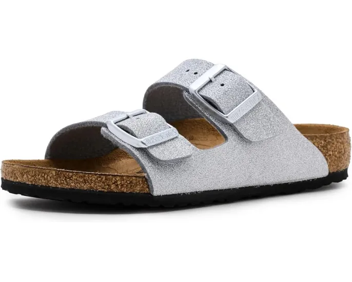 Блестящие детские сандалии Birkenstock Kids Arizona Shiny Glitter с пробковой стелькой