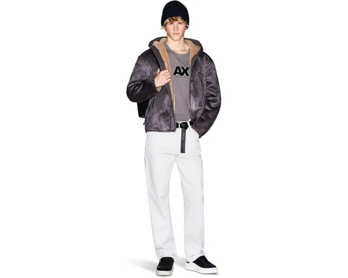 Хлопковая футболка Armani Exchange с логотипом и прямым подолом