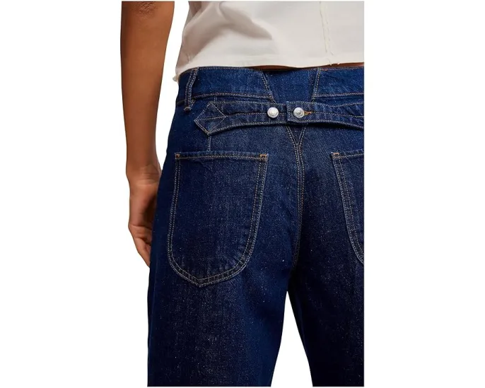 Широкие джинсы Free People Alia с прямым кроем и подвёрнутым подолом