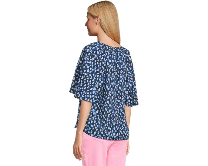 Топ Wilmer с короткими рукавами и V-образным вырезом от Lilly Pulitzer