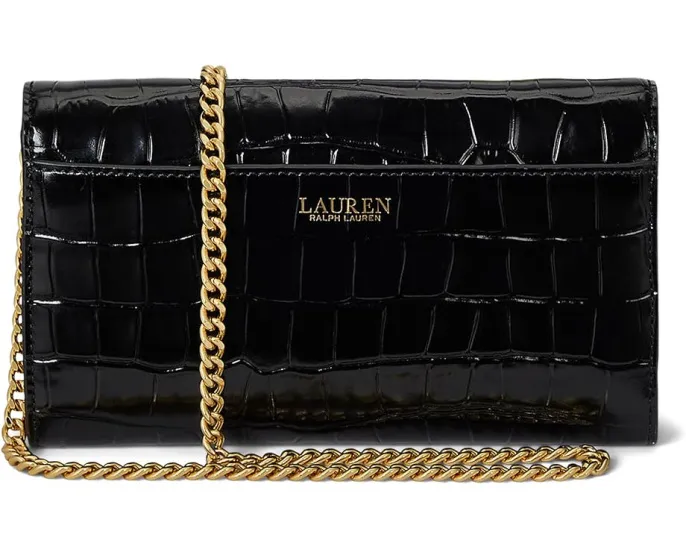 Средний кроссбоди Lauren Ralph Lauren Adair II из кожи с крокодиловым тиснением и цепочкой