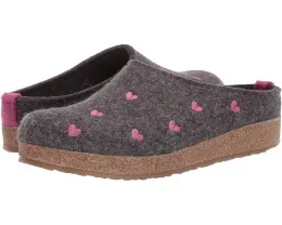 Тапочки-клоги Haflinger Cuoricini с пробковой стелькой и сердечками