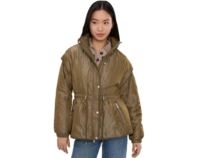 Стеганая куртка с кулиской на талии и влагоотводящими свойствами Avec Les Filles