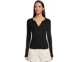 Хенли Michael Stars Salem с длинными рукавами и комбинированной планкой