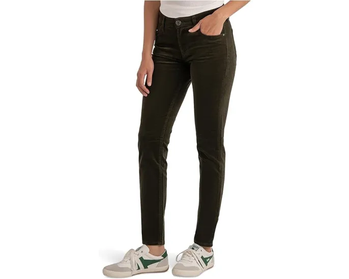 Узкие джинсы KUT from the Kloth из вельвета в оливковом цвете