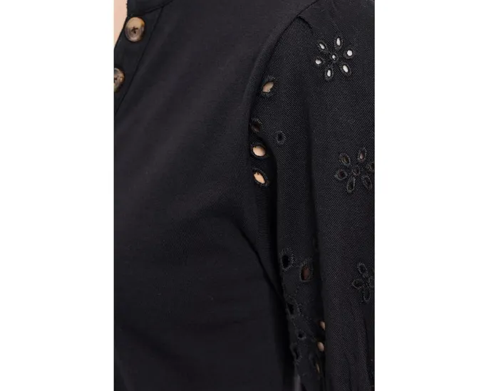 Блузка Elbow Puff Sleeve Mixed Media Lace от CeCe с пышными рукавами