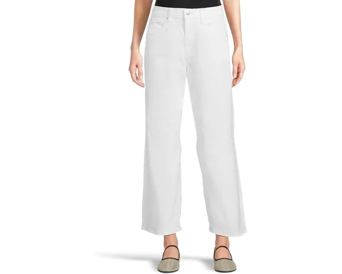 Джинсы-клеш Paige Cameron Ankle белого цвета с высокой посадкой и пятью карманами