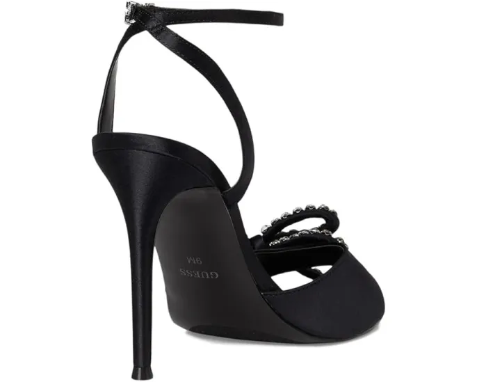 GUESS Вечерние сандалии Charmin с джинсовым верхом и стразами на каблуке-шпильке