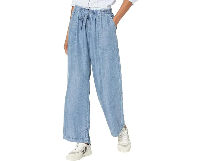 Джинсовые брюки Splendid Angie с завязками на талии и расклешенным низом