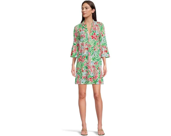 Платье Lilly Pulitzer Hayes из пима-хлопка с кружевной отделкой