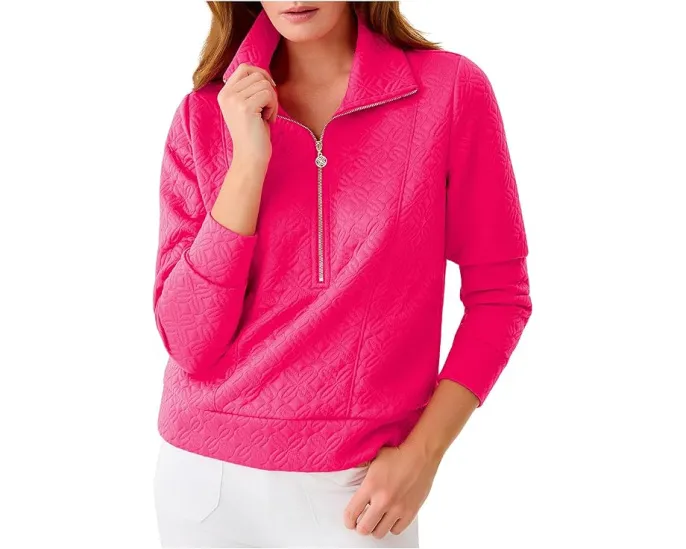 Поло Eleni с полузастежкой и длинными рукавами Lilly Pulitzer