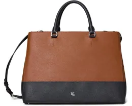 Большая полосатая кожаная сумка-сатчел Hanna от Lauren Ralph Lauren