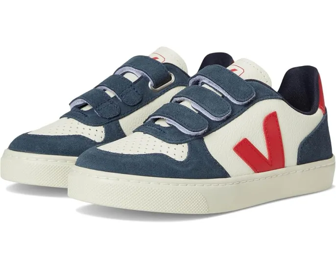 Детские кроссовки VEJA Small V-10 Chromefree из кожи с липучкой