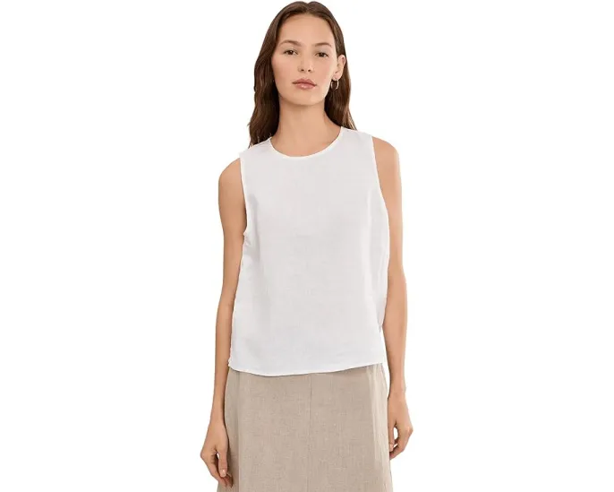 Топ Eileen Fisher Organic Linen с круглым вырезом из органического льна