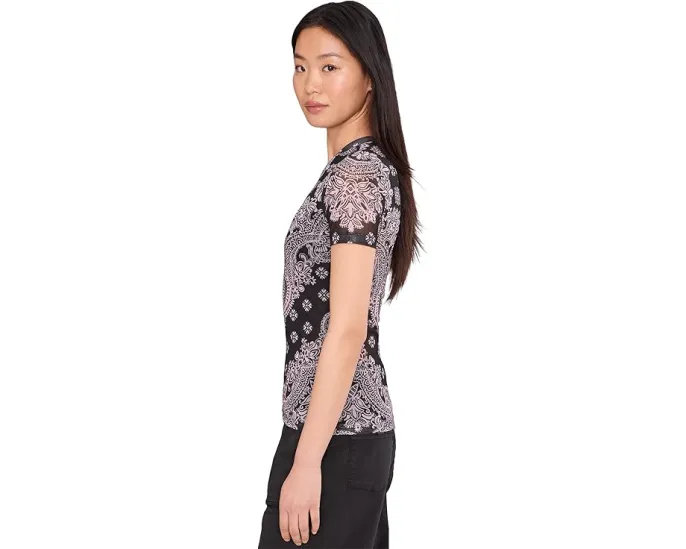 Топ Eleanor Johnny Was из сетки с коротким рукавом