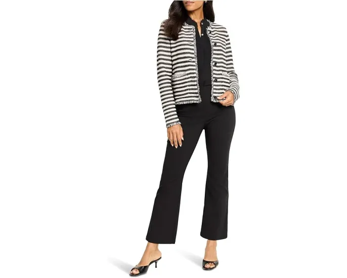 Вязаная женская куртка NIC+ZOE с полосками и бахромой