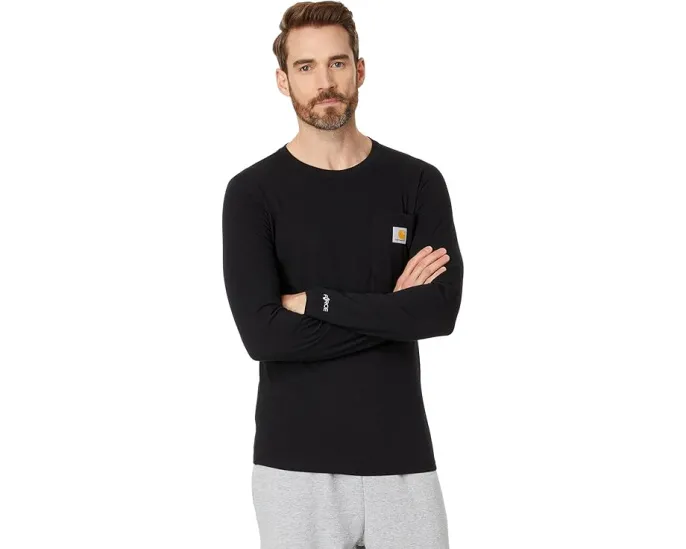 Футболка Carhartt Force Relaxed Fit Midweight с длинным рукавом и карманом