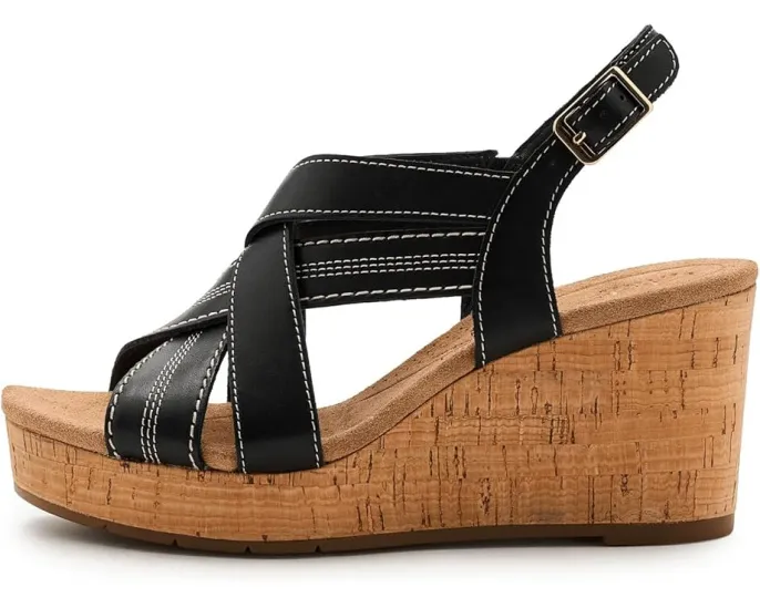 Сандалии Clarks Sabina Sling на пробковом клине с регулируемым ремешком