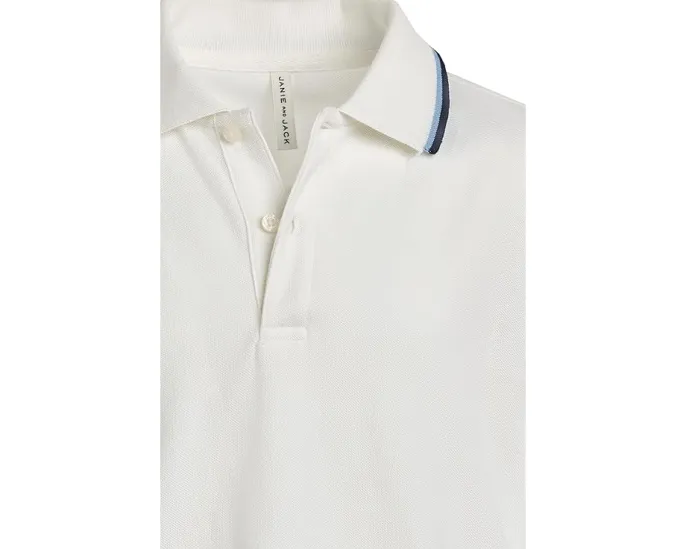 Поло Janie and Jack с контрастной отделкой воротника и манжет