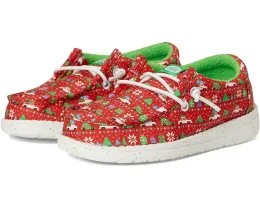 Кроссовки Wally Holiday Sweater от Hey Dude Kids с праздничным принтом и эластичными шнурками