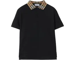 Burberry Kids поло Johane Check Collar для детей с воротником в клетку