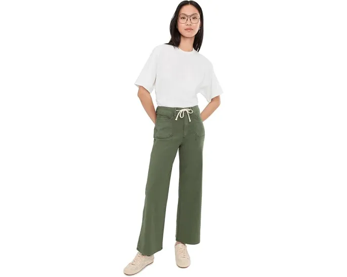 Широкие брюки Paige Ari с завязкой на поясе в цвете Vintage Ivy Green