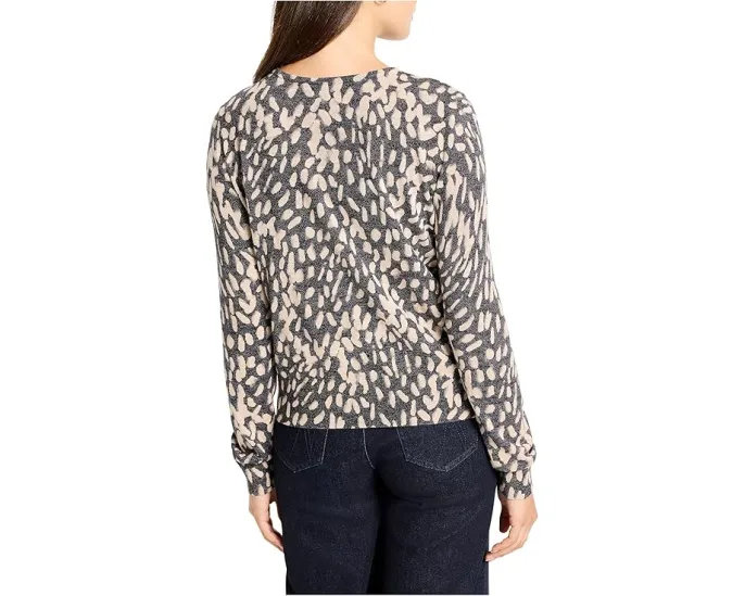 Свитер NIC+ZOE Wild Dot с V-образным вырезом и разрезным подолом