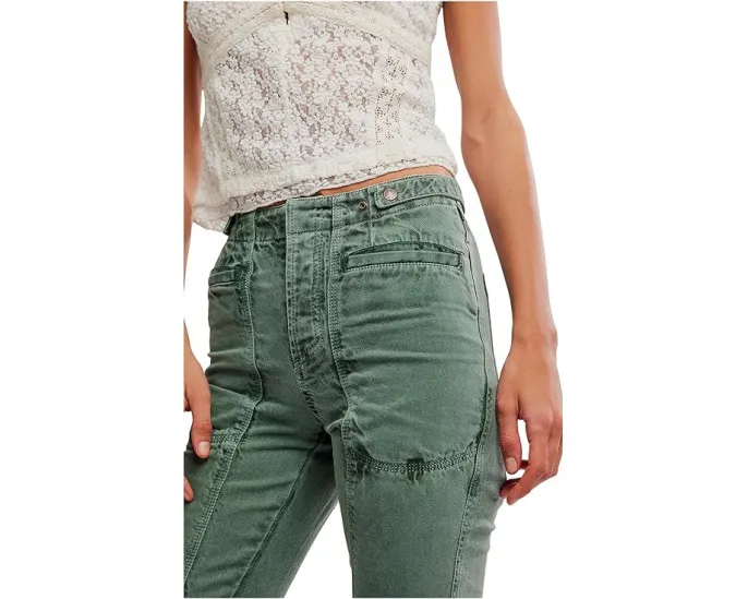 Брюки Venus Bootcut с расклешенным силуэтом из хлопка и льна Free People