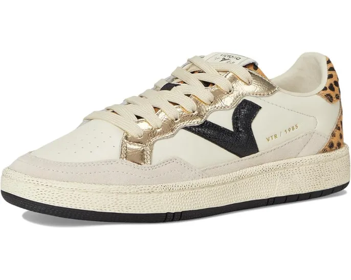 Кроссовки Smash Leather Metallic And Animal с золотыми деталями и принтом