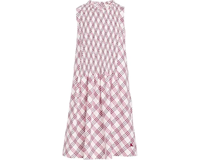 Платье Burberry Kids Yvette для детей с клетчатым принтом и присборенным лифом