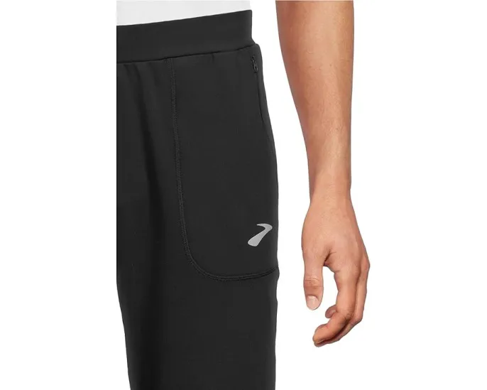 Термоштаны Brooks Momentum Thermal с полуприлегающим силуэтом и карманами на молнии