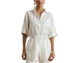 Туника Linen Roll-Tab Sleeve Tunic из льна с завязками Lauren Ralph Lauren