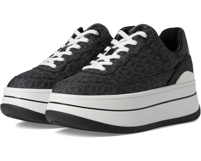 Кроссовки MICHAEL Michael Kors Hayes Lace Up на платформе с металлическим ПВХ верхом