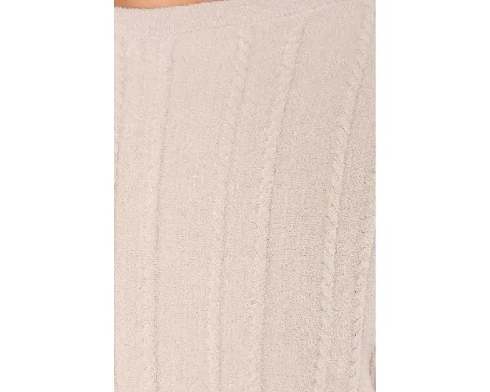 Свитер Barefoot Dreams CozyChic Ultra Lite с канатной вязкой и лодочкой