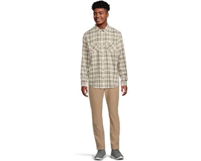 Сорочка TravisMathew Cloud Flannel Plaid в клетку с длинными рукавами и накладными карманами