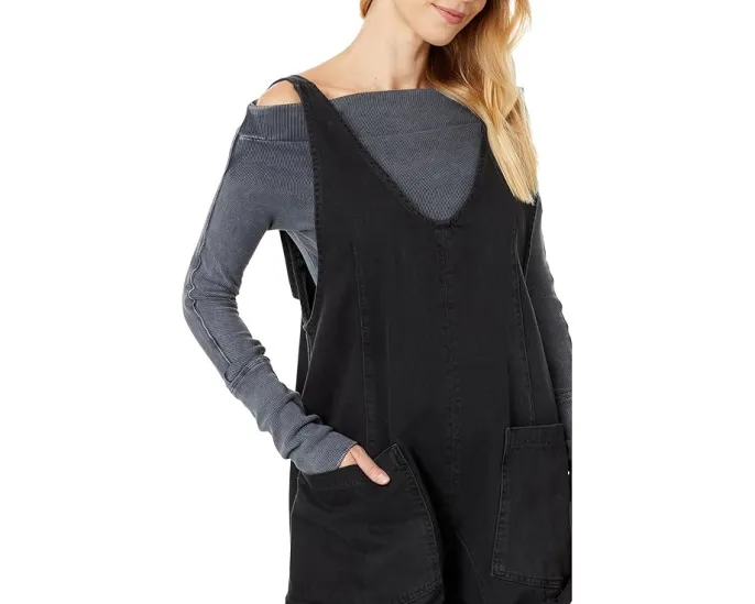 Free People Комбинезон High Roller Shortall из денима с заниженным вырезом