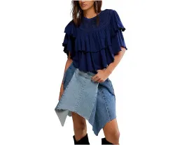 Футболка Free People Rose Party с ярусными рукавами и отделкой рюшами