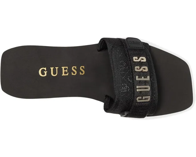 Босоножки GUESS Dellean на платформе с квадратным носком и стразом