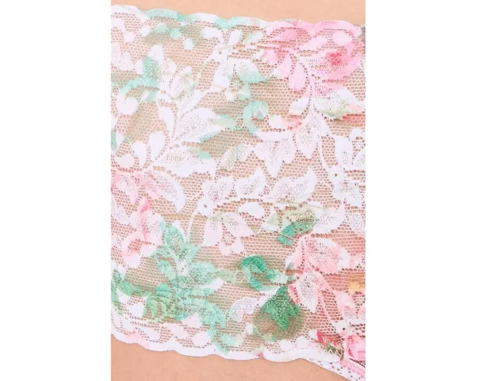 Printed Signature Lace Retro Thong