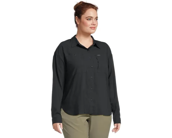 Рубашка Columbia Plus Size Silver Ridge Utility с длинным рукавом и UPF 50