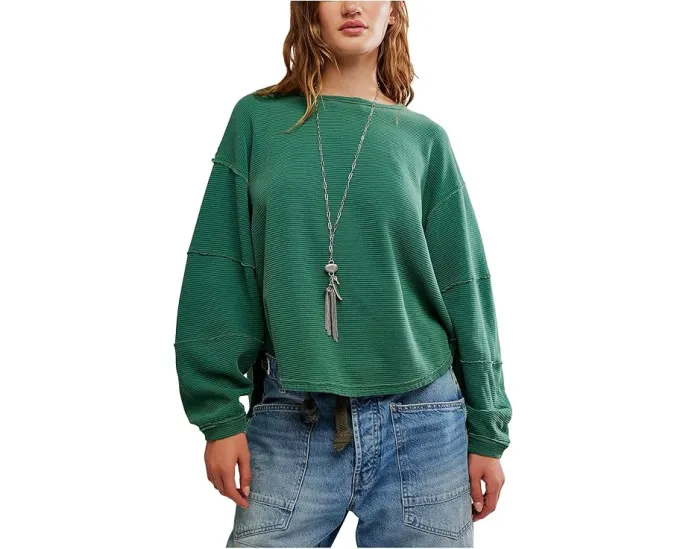 Free People футболка We The Free Total Eclipse оверсайз с рубчиком