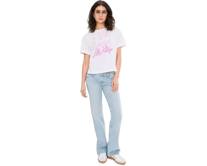 Трикотажный топ Lilly Pulitzer Stella с круглым вырезом и принтом на груди