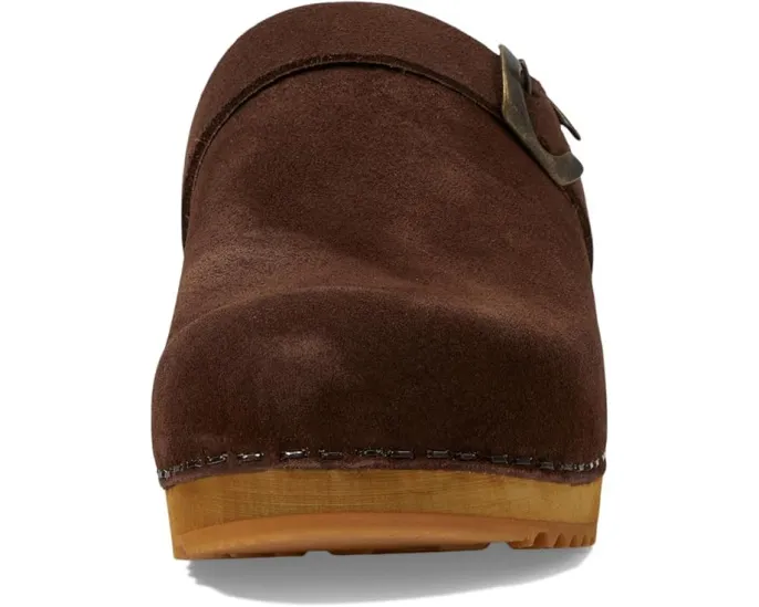 Sanita Hedi Сабо из замши на деревянной подошве с пряжкой