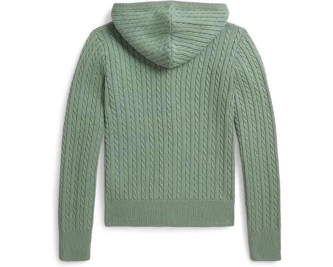 Детская хлопковая кофта Polo Ralph Lauren с капюшоном и мелким косами