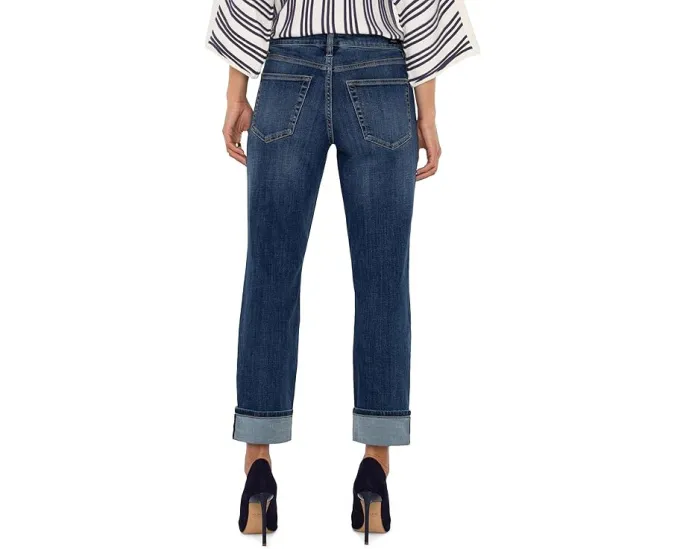 Джинсы Petite Marley Girlfriend Cuffed с широким манжетом от Liverpool Los Angeles