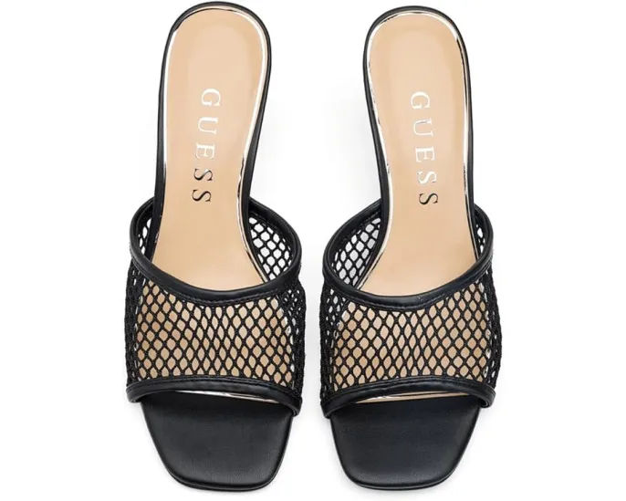 Сандалии Kebba на каблуке с сетчатыми ремешками и расклешенным каблуком GUESS