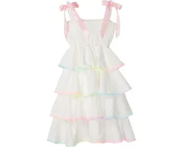 Платье Lola and The Boys Rainbow Tiered Bow с ярусами и бретелями-бантами