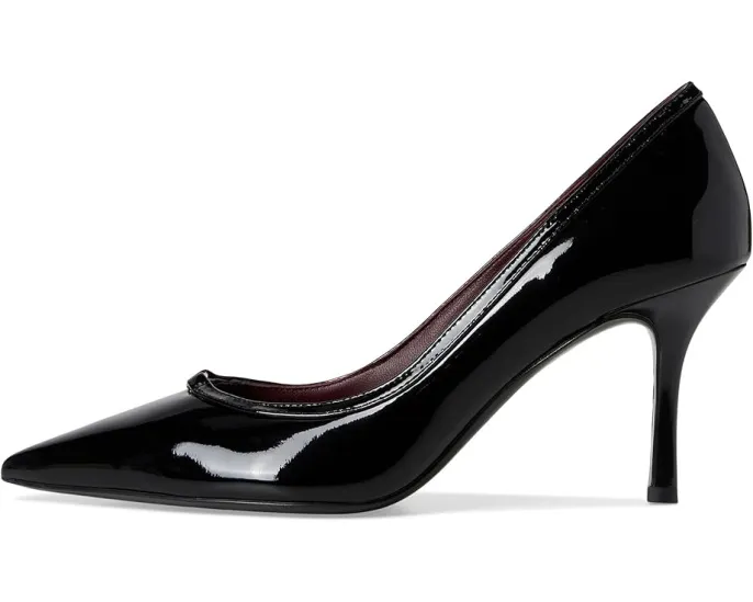 Туфли-лодочки Double T-Buckle Pump с острым носком на каблуке 80 мм Tory Burch